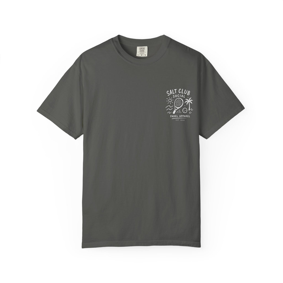 Salt Club Social Padel Paddle T-shirt | Beach Palm Waves Design