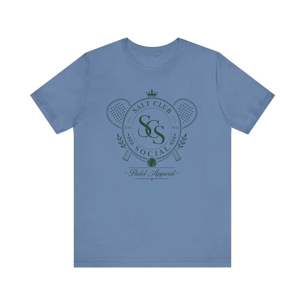 Salt Club Social Paddle Apparel Tee, Pickleball Crest Logo