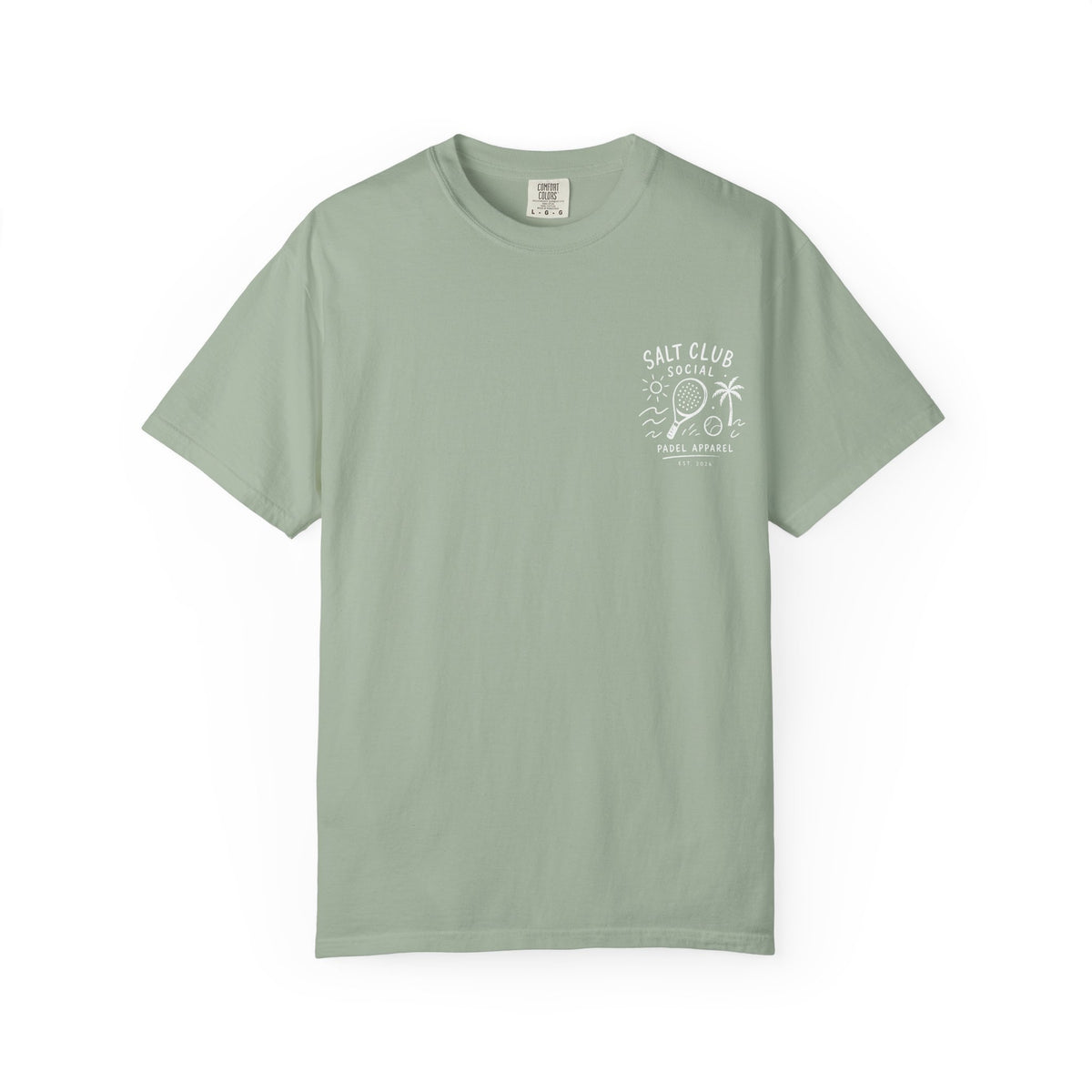 Salt Club Social Padel Paddle T-shirt | Beach Palm Waves Design