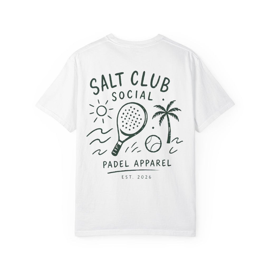 Salt Club Social Padel Paddle T-shirt | Beach Palm Waves Design