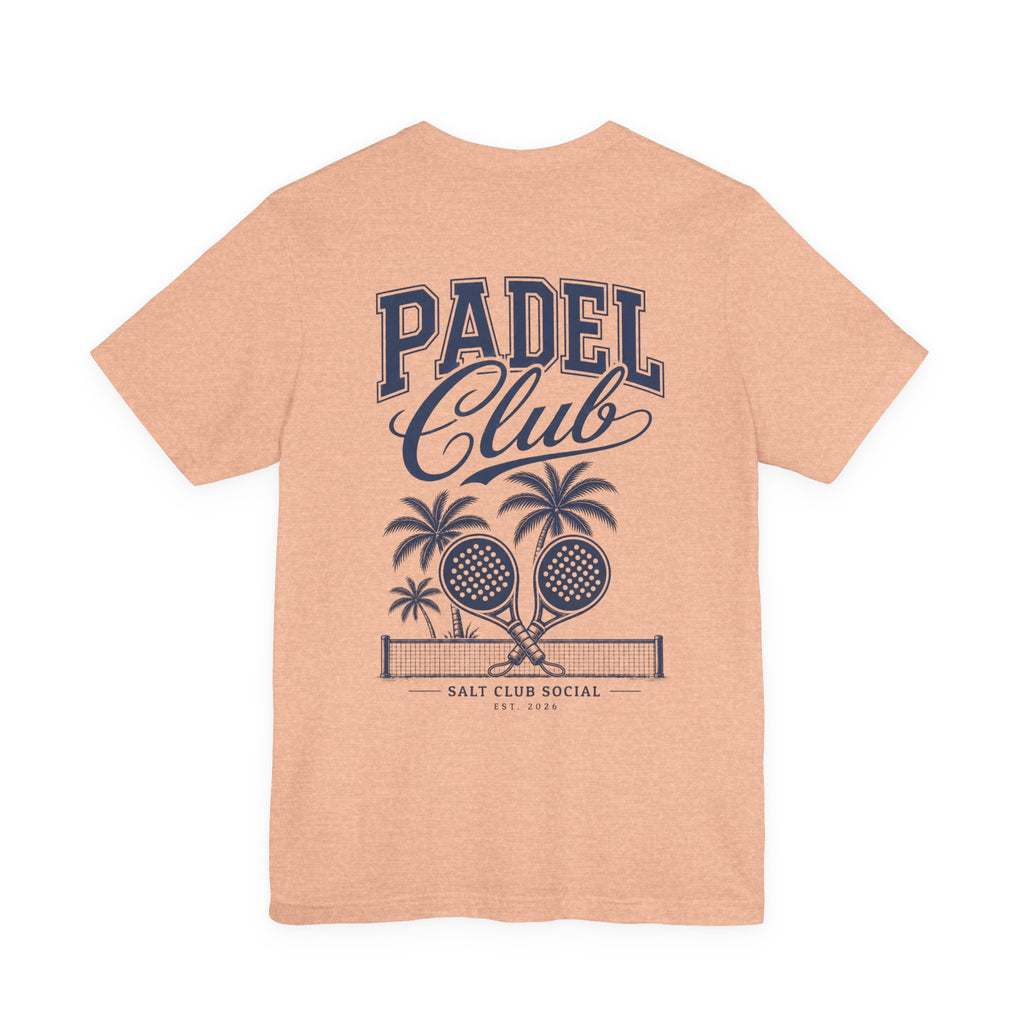 Padel Club Graphic Tee, Padel Rackets, Palm Trees, Court Design, Varsity T-shirt
