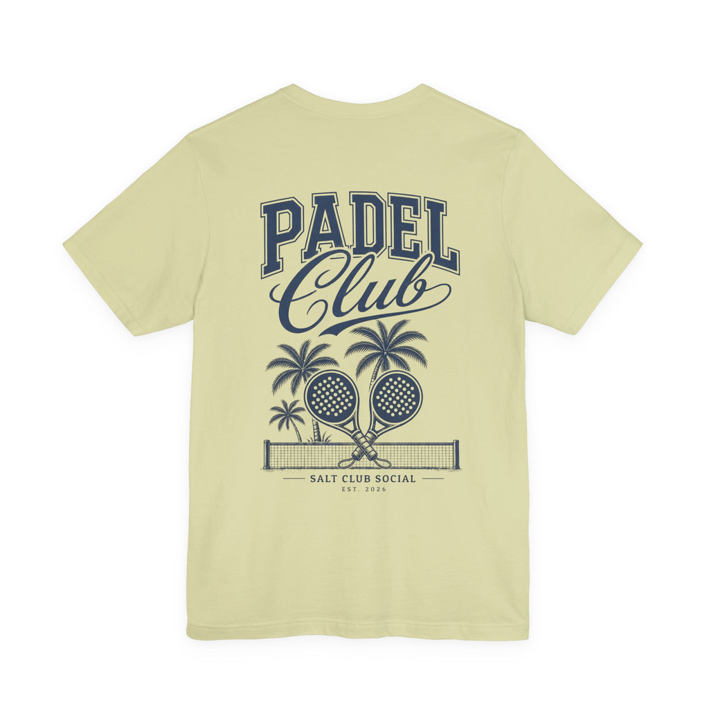 Padel Club Graphic Tee, Padel Rackets, Palm Trees, Court Design, Varsity T-shirt