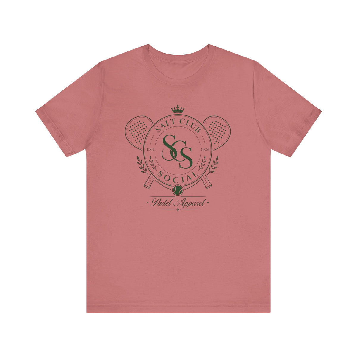 Salt Club Social Paddle Apparel Tee, Pickleball Crest Logo
