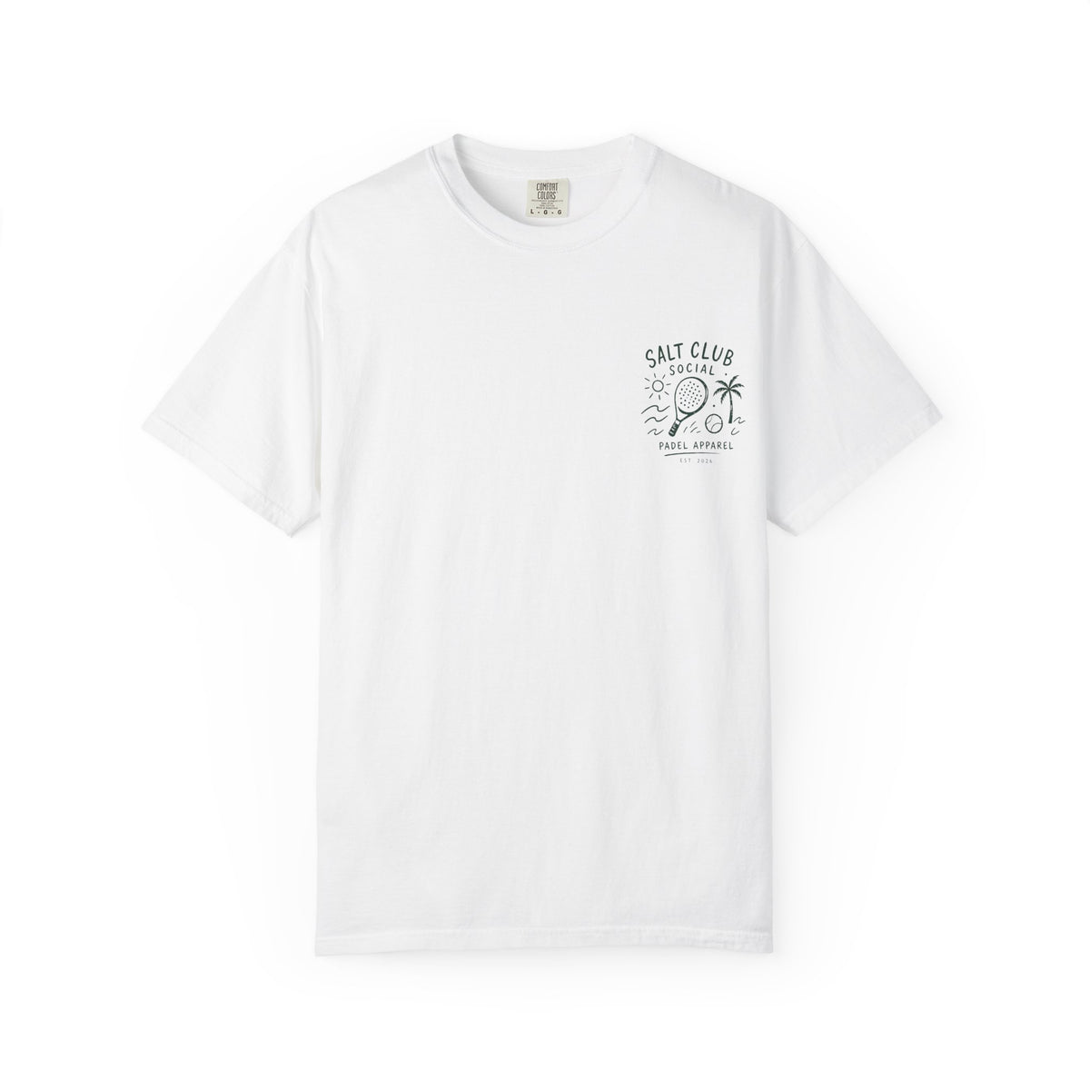 Salt Club Social Padel Paddle T-shirt | Beach Palm Waves Design
