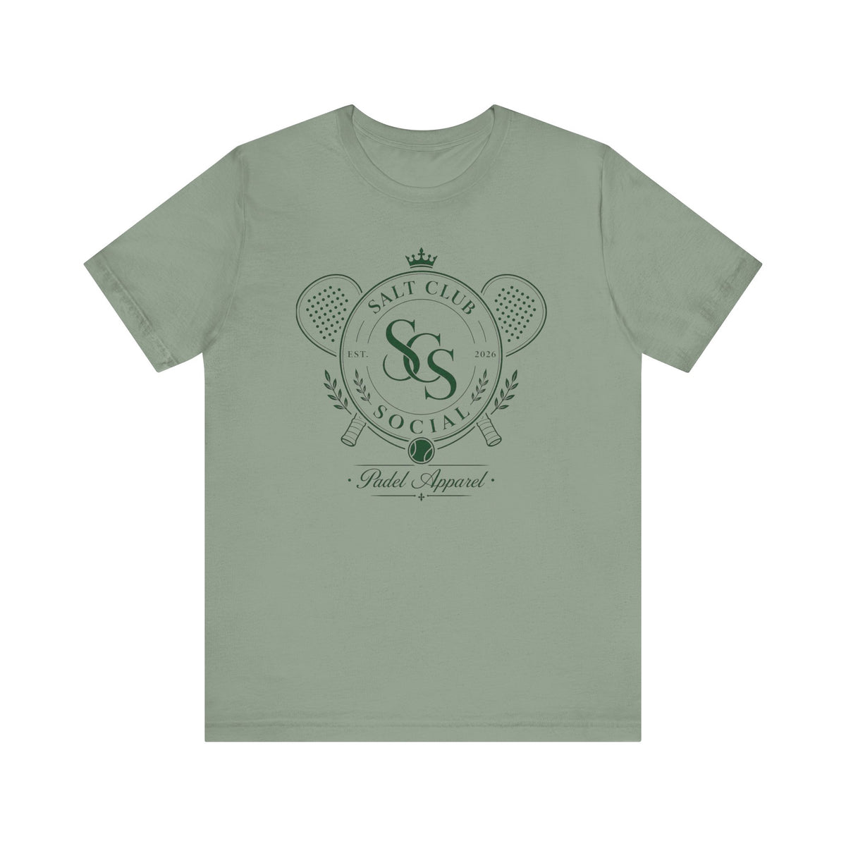 Salt Club Social Paddle Apparel Tee, Pickleball Crest Logo