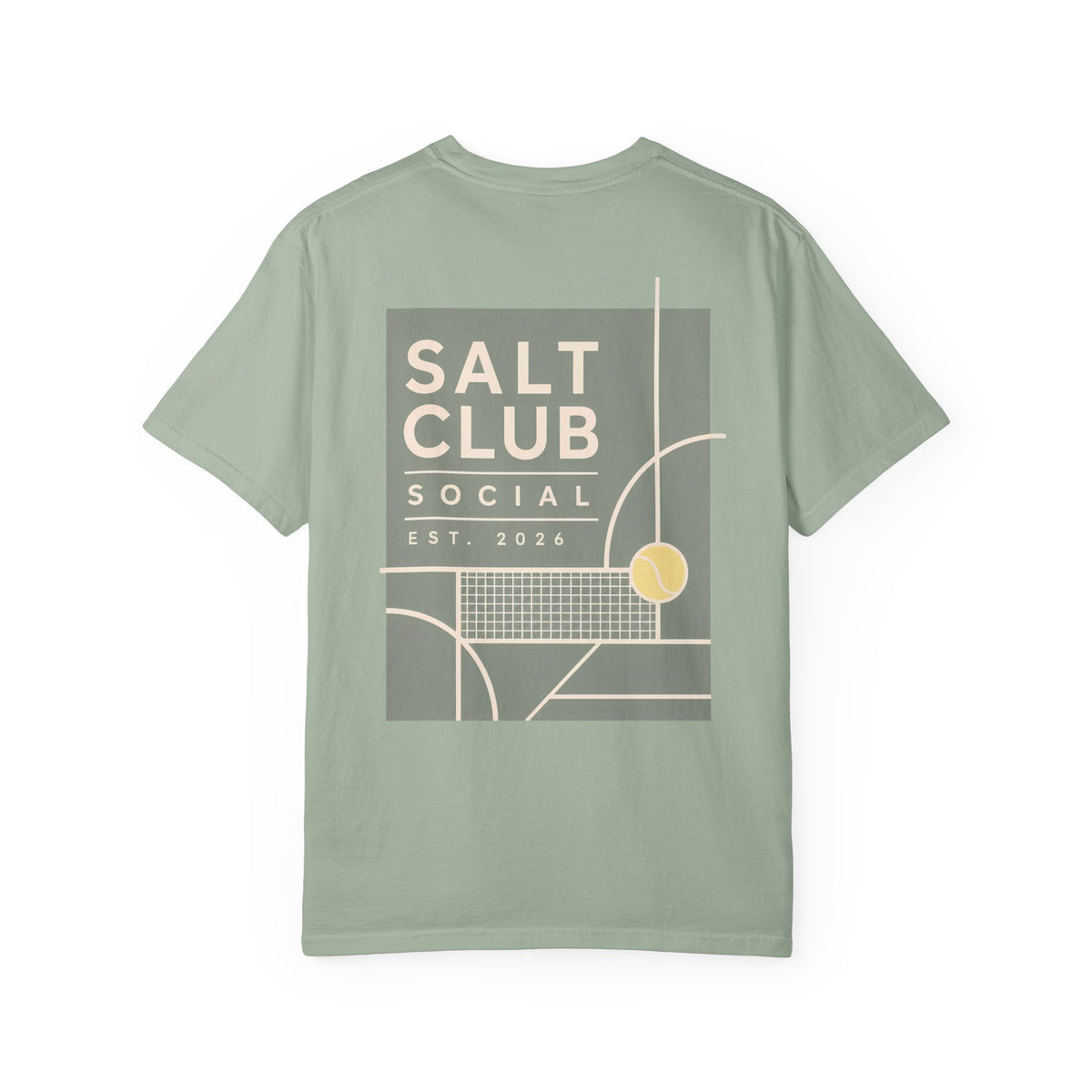 Salt Club Social graphic T-shirt | Tennis court design, EST. 2026