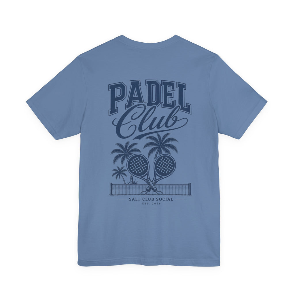 Padel Club Graphic Tee, Padel Rackets, Palm Trees, Court Design, Varsity T-shirt