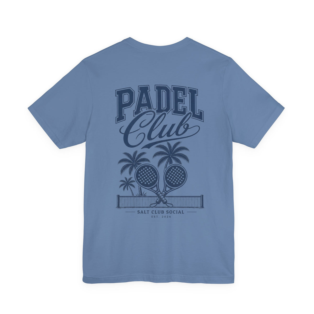 Padel Club Graphic Tee, Padel Rackets, Palm Trees, Court Design, Varsity T-shirt