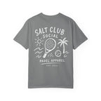 Salt Club Social Padel Paddle T-shirt | Beach Palm Waves Design