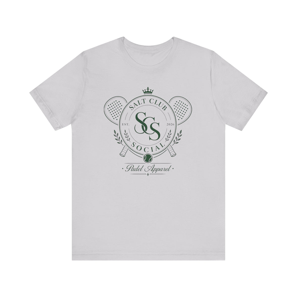 Salt Club Social Paddle Apparel Tee, Pickleball Crest Logo