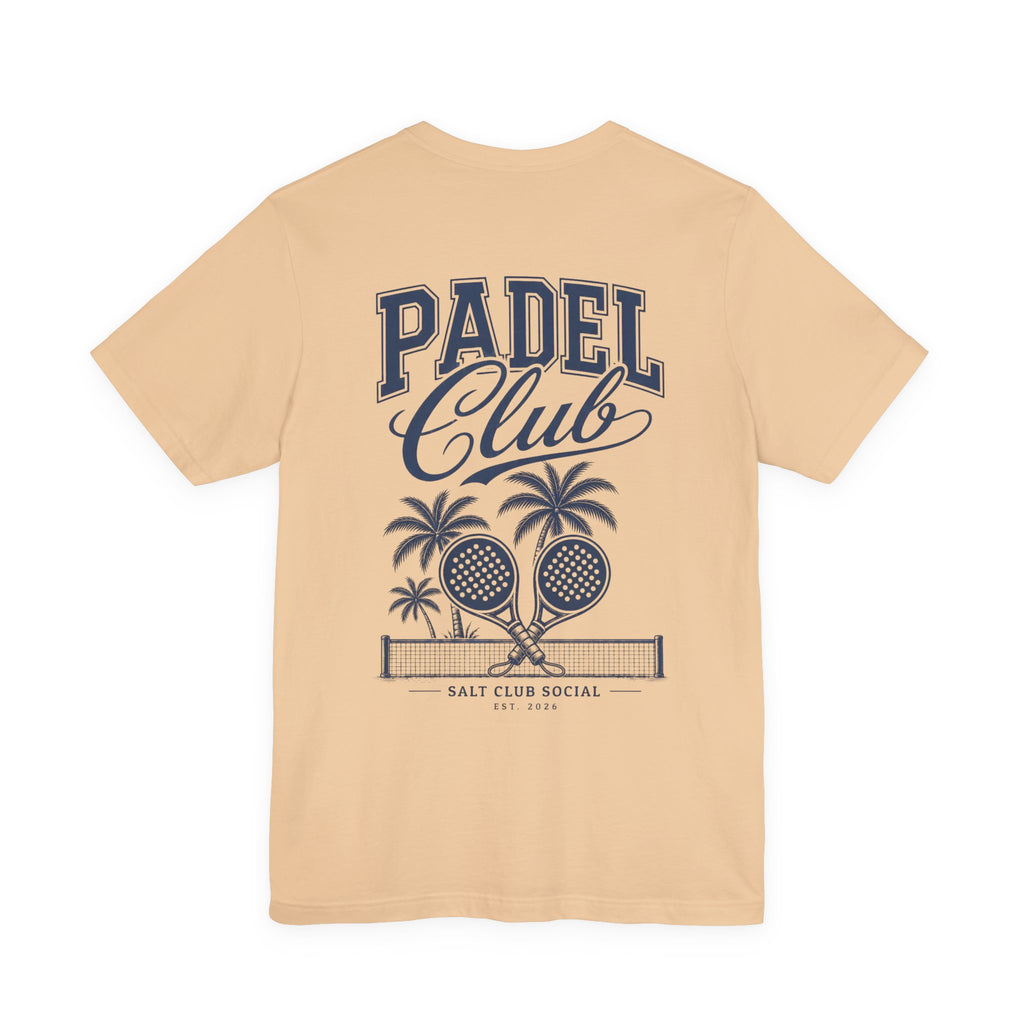 Padel Club Graphic Tee, Padel Rackets, Palm Trees, Court Design, Varsity T-shirt