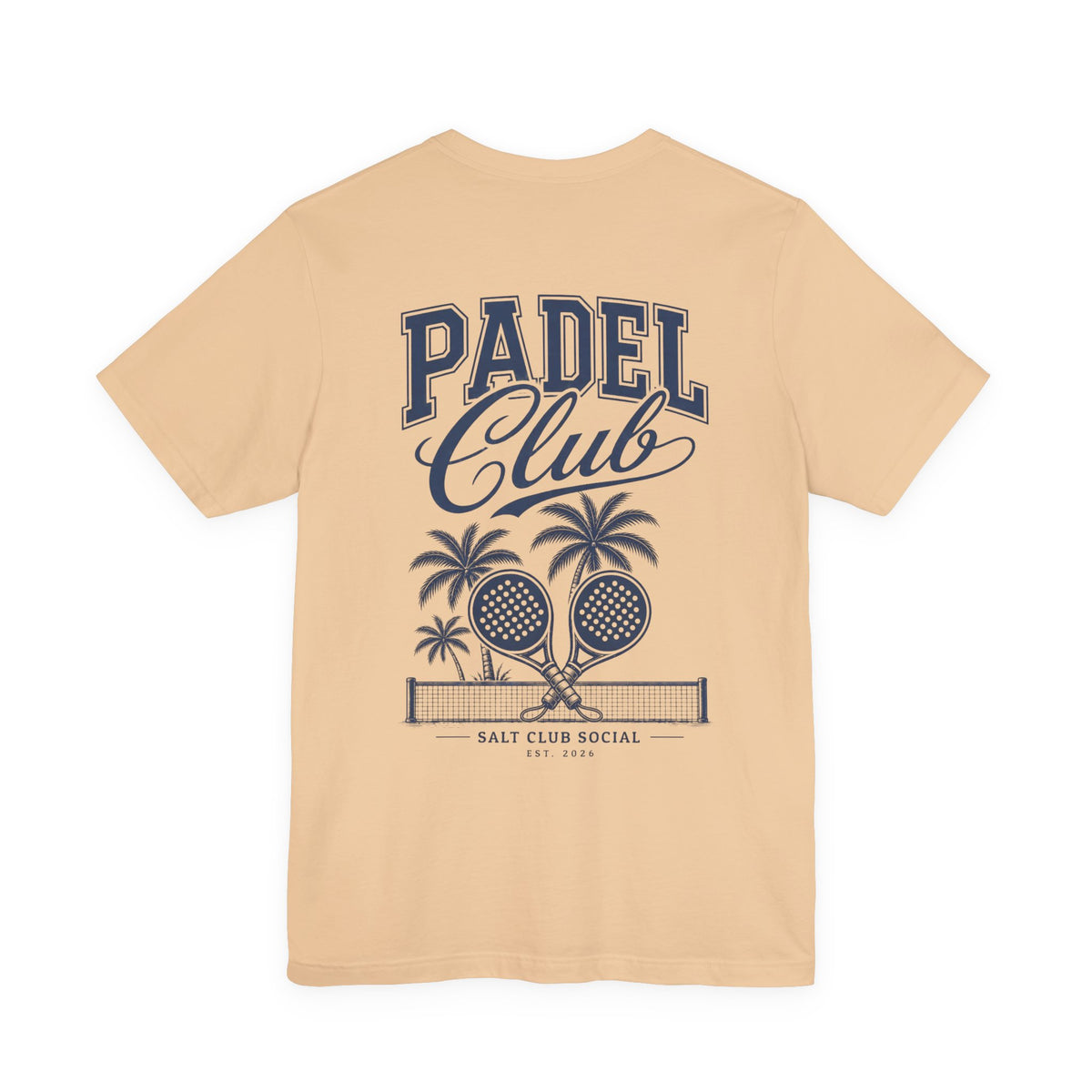 Padel Club Graphic Tee, Padel Rackets, Palm Trees, Court Design, Varsity T-shirt