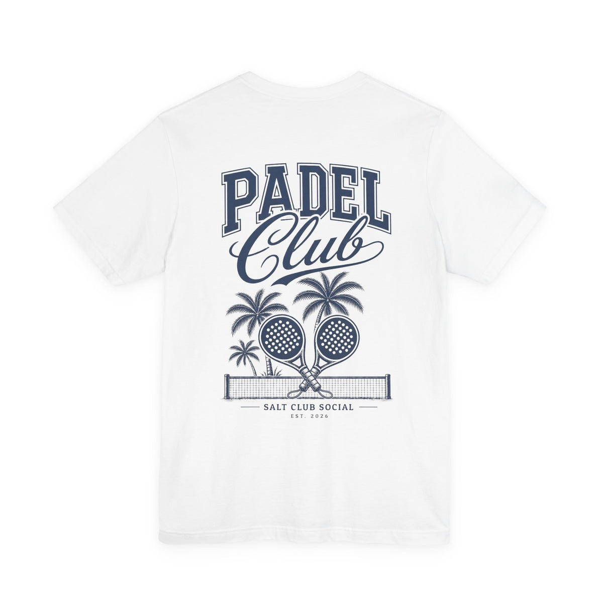 Padel Club Graphic Tee, Padel Rackets, Palm Trees, Court Design, Varsity T-shirt