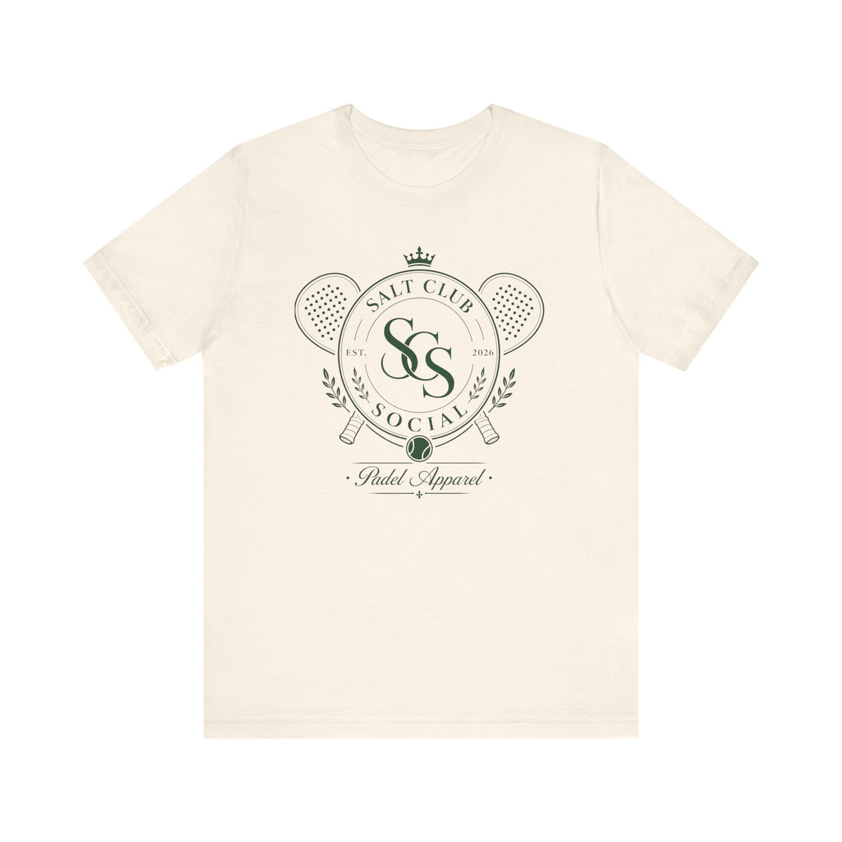 Salt Club Social Paddle Apparel Tee, Pickleball Crest Logo