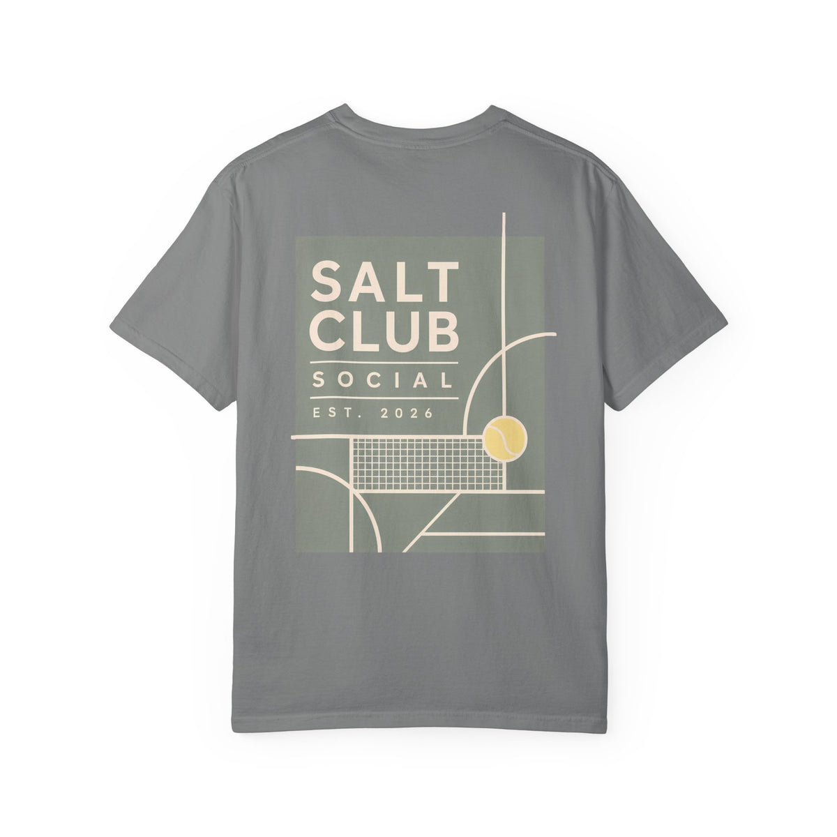 Salt Club Social graphic T-shirt | Tennis court design, EST. 2026