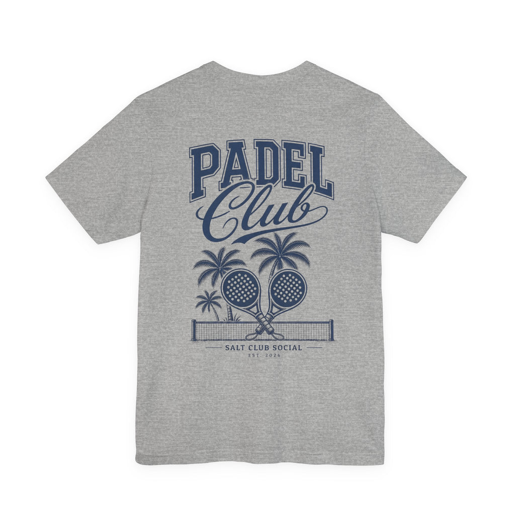Padel Club Graphic Tee, Padel Rackets, Palm Trees, Court Design, Varsity T-shirt