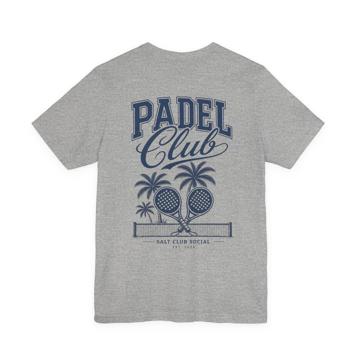 Padel Club Graphic Tee, Padel Rackets, Palm Trees, Court Design, Varsity T-shirt