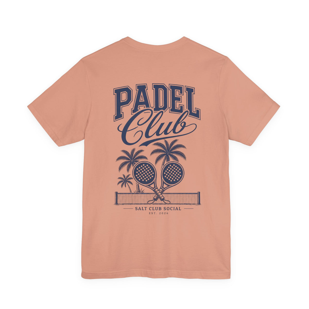 Padel Club Graphic Tee, Padel Rackets, Palm Trees, Court Design, Varsity T-shirt