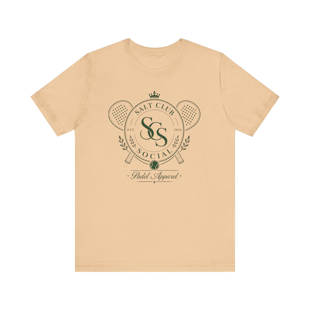Salt Club Social Paddle Apparel Tee, Pickleball Crest Logo