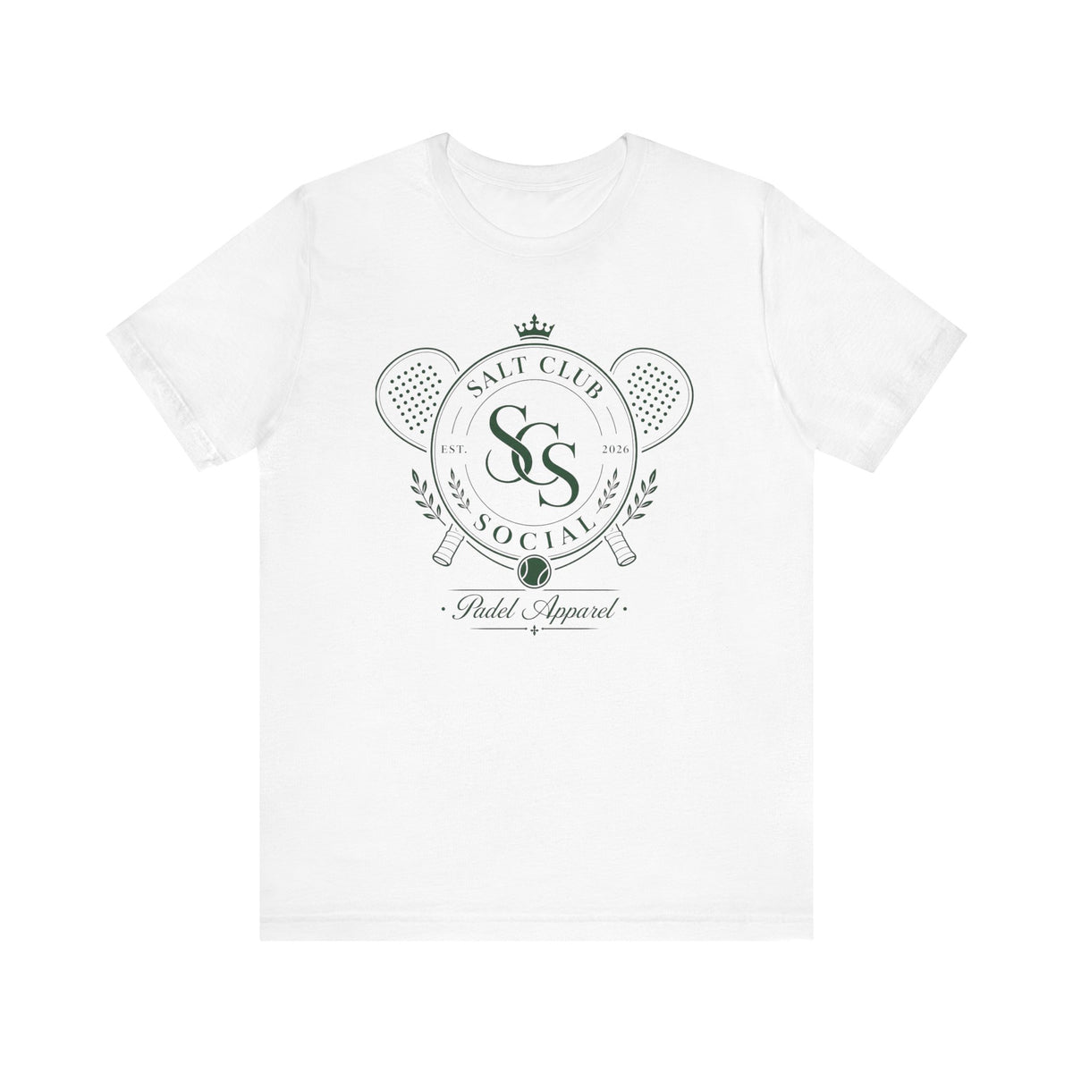 Salt Club Social Paddle Apparel Tee, Pickleball Crest Logo