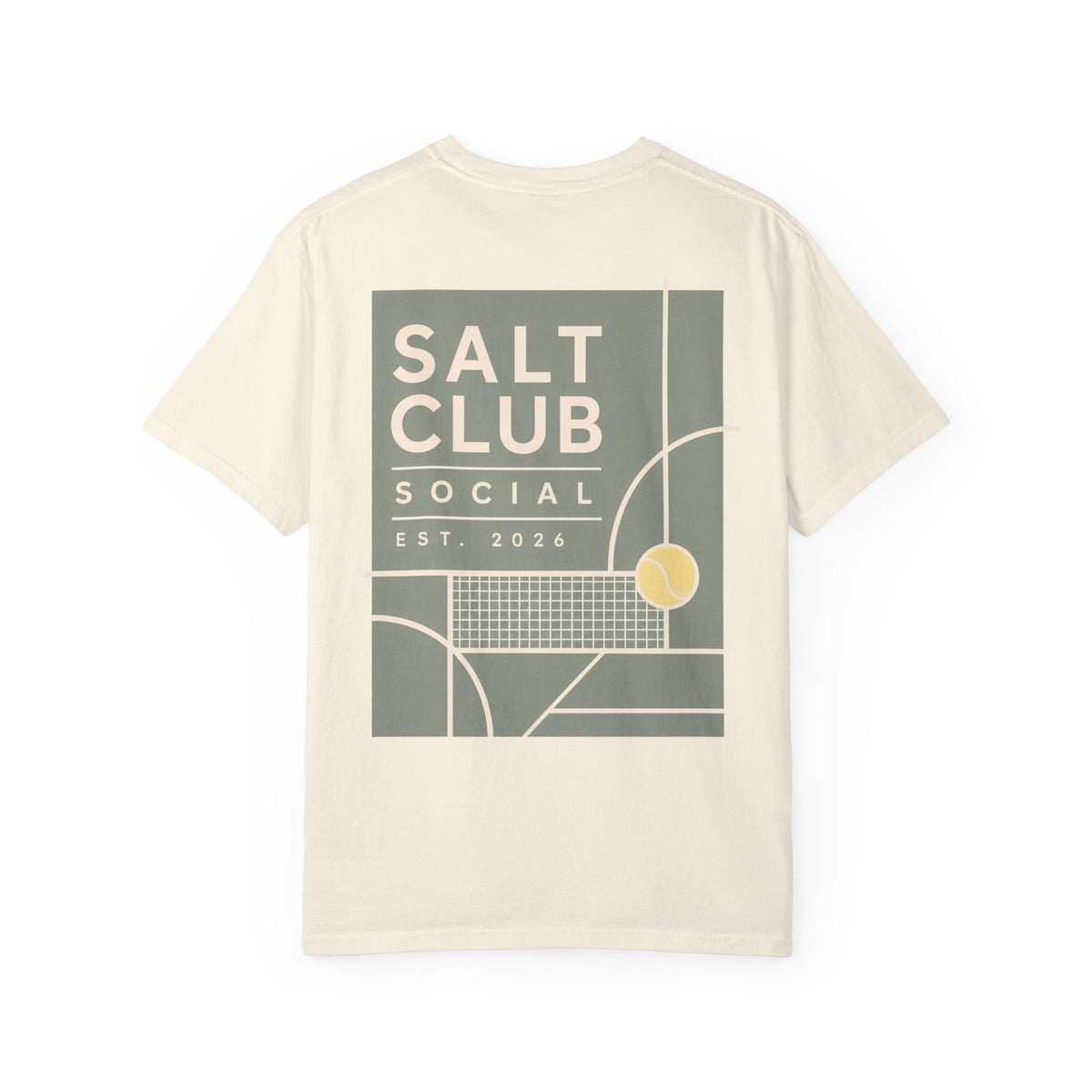 Salt Club Social graphic T-shirt | Tennis court design, EST. 2026