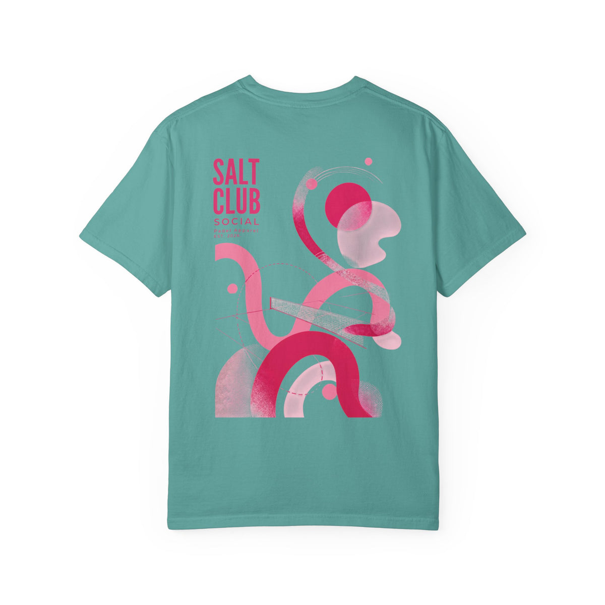 Salt Club abstract pink wave T-Shirt, Salt Club SoCal logo
