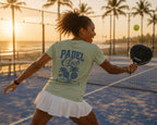 Padel Club Graphic Tee, Padel Rackets, Palm Trees, Court Design, Varsity T-shirt