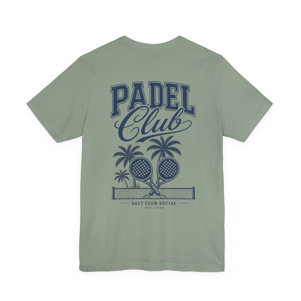 Padel Club Graphic Tee, Padel Rackets, Palm Trees, Court Design, Varsity T-shirt