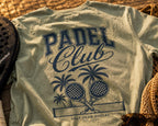Padel Club Graphic Tee, Padel Rackets, Palm Trees, Court Design, Varsity T-shirt