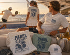 Padel Club Graphic Tee, Padel Rackets, Palm Trees, Court Design, Varsity T-shirt