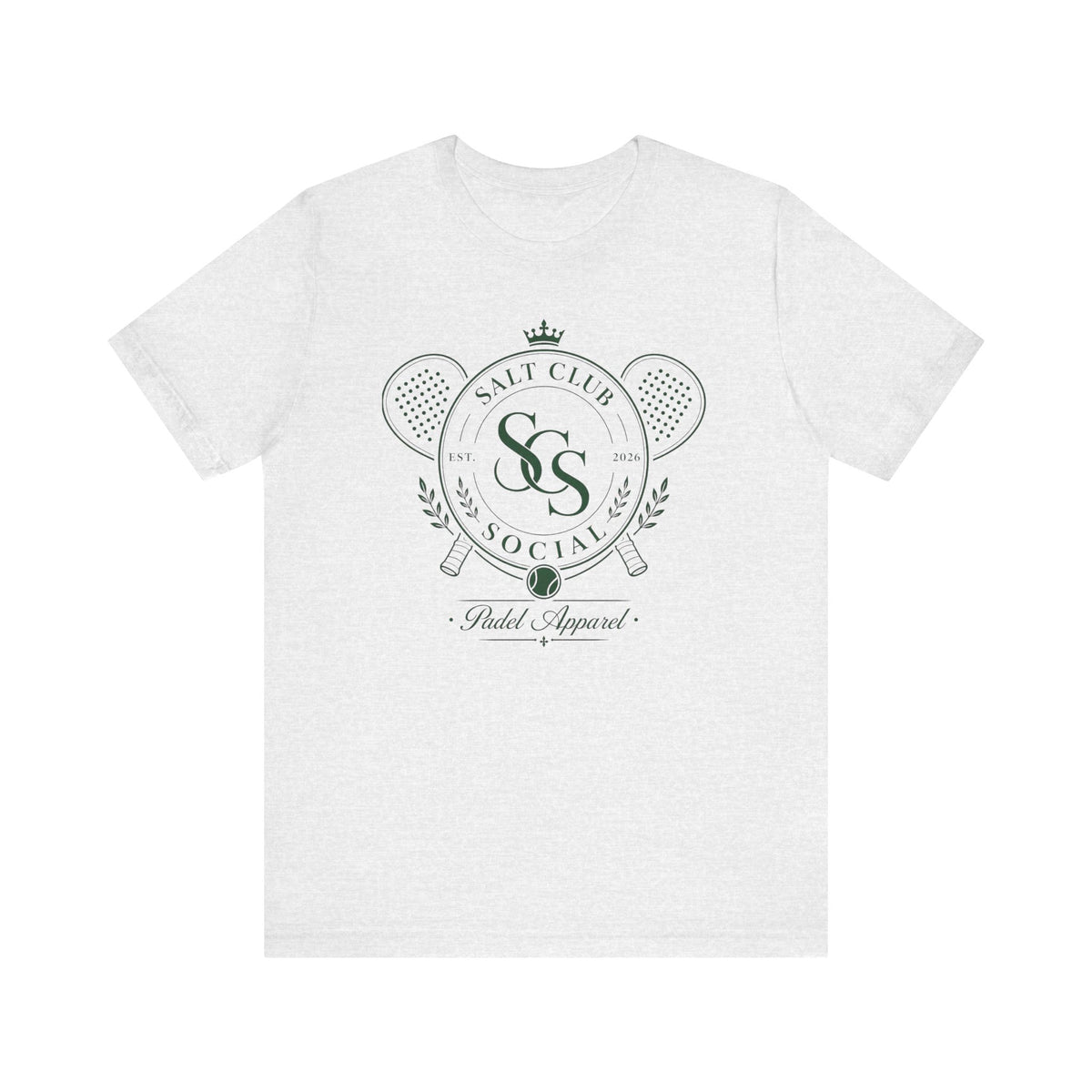 Salt Club Social Paddle Apparel Tee, Pickleball Crest Logo