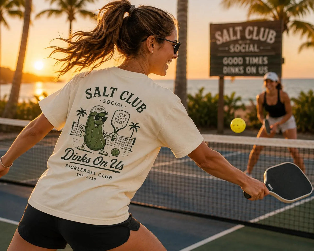 Salt Club Pickleball Pickle Dinks On Us T-shirt
