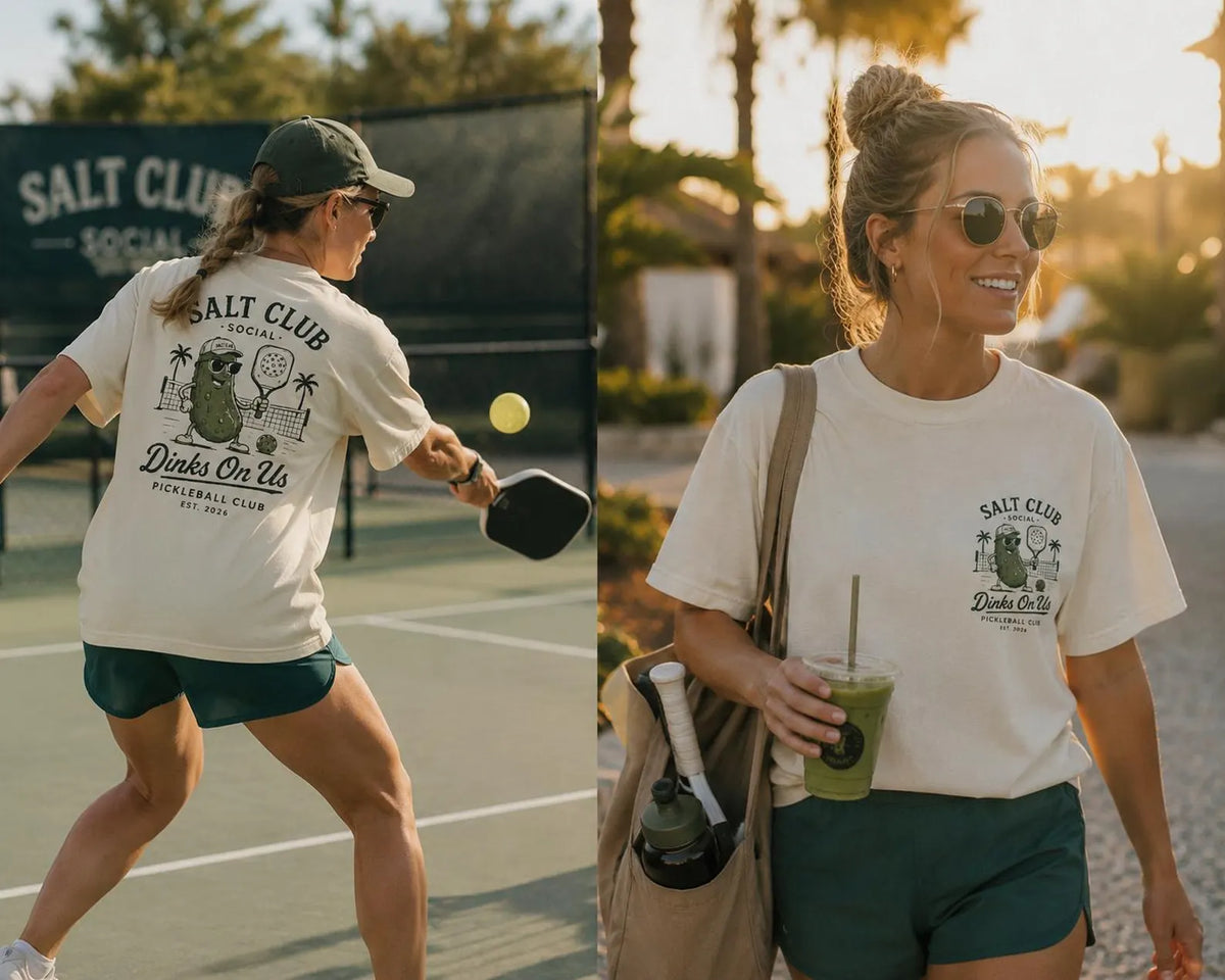 Salt Club Pickleball Pickle Dinks On Us T-shirt