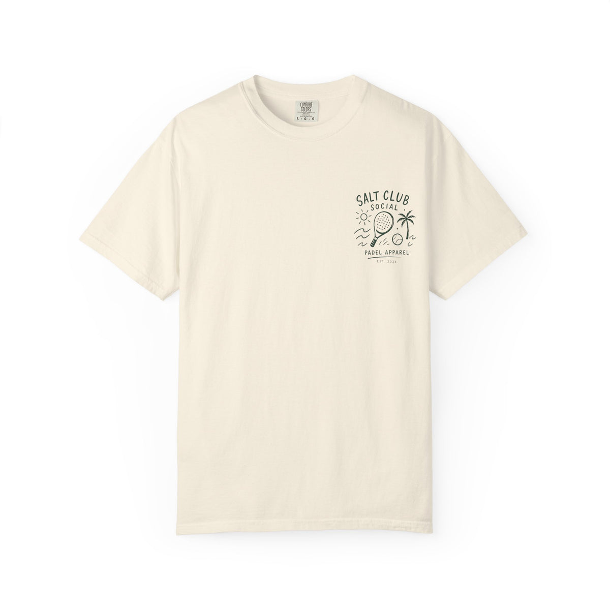 Salt Club Social Padel Paddle T-shirt | Beach Palm Waves Design