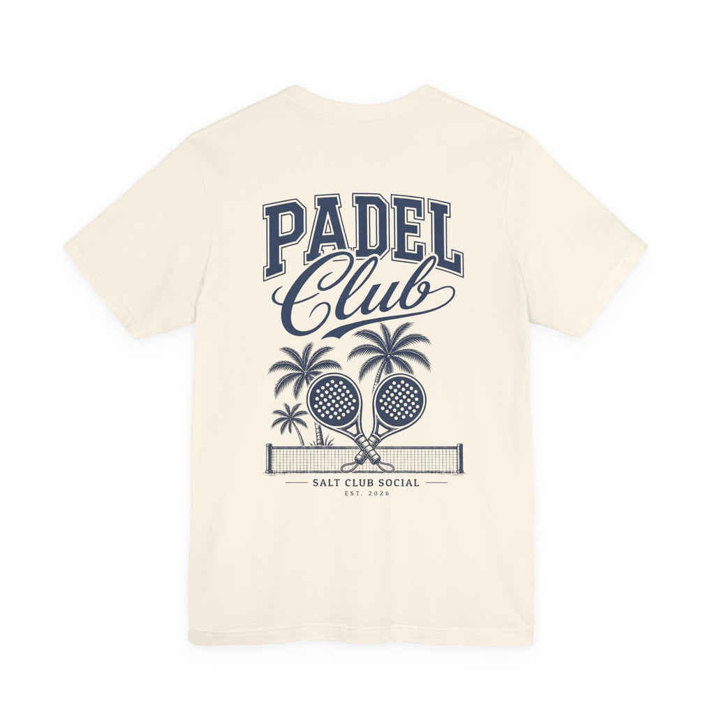 Padel Club Graphic Tee, Padel Rackets, Palm Trees, Court Design, Varsity T-shirt