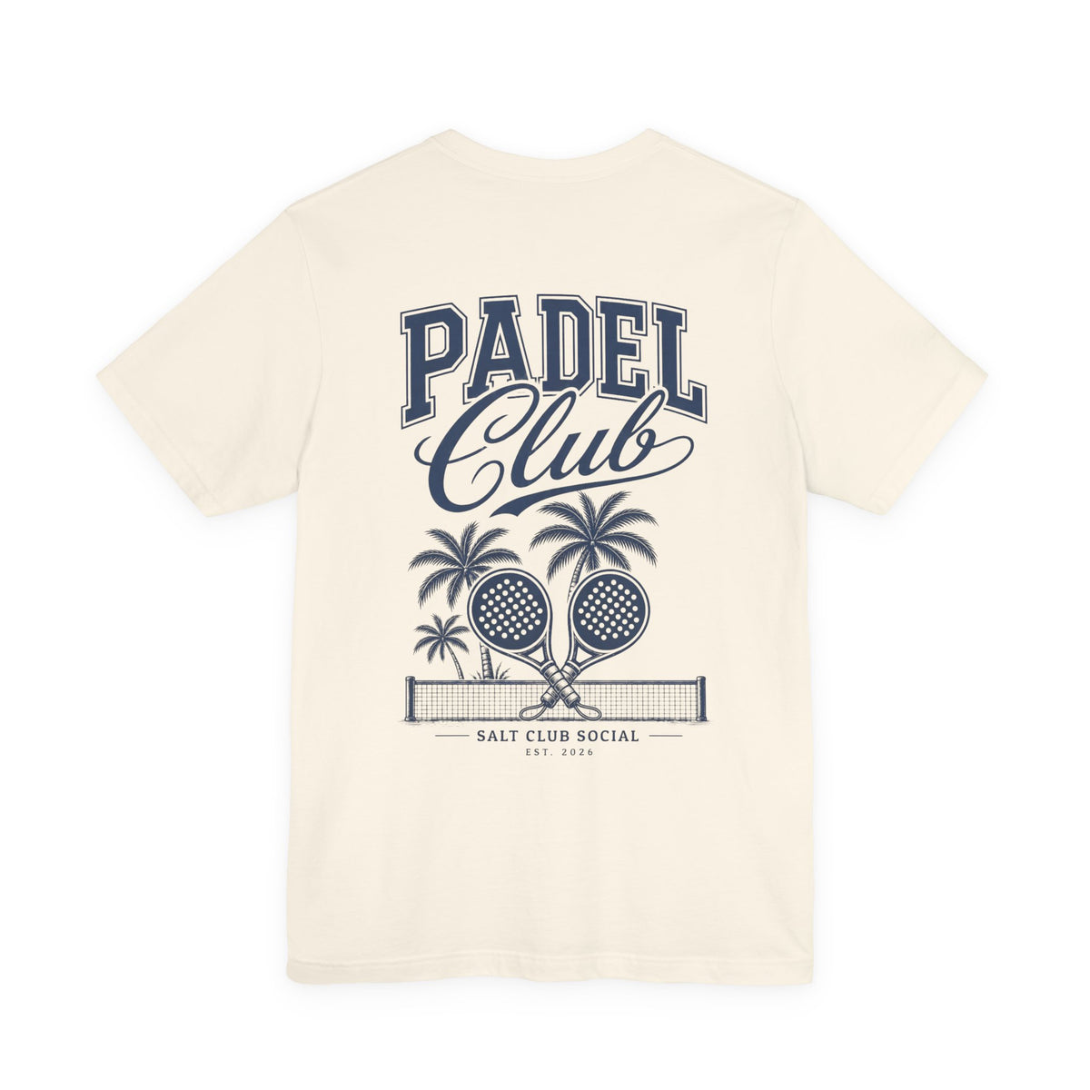 Padel Club Graphic Tee, Padel Rackets, Palm Trees, Court Design, Varsity T-shirt