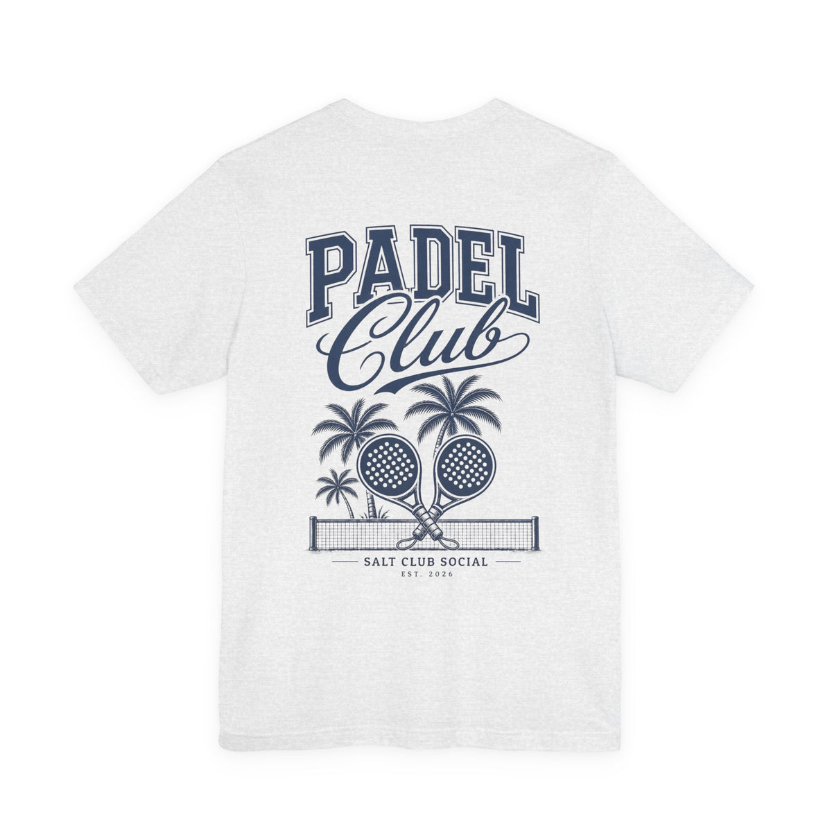 Padel Club Graphic Tee, Padel Rackets, Palm Trees, Court Design, Varsity T-shirt