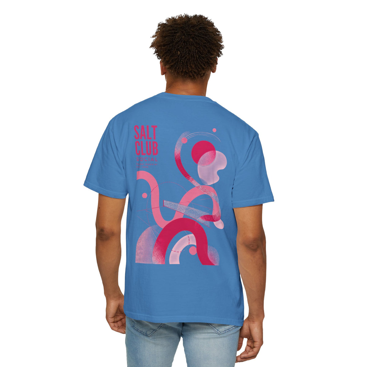 Salt Club abstract pink wave T-Shirt, Salt Club SoCal logo