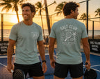 Salt Club Social Padel Paddle T-shirt | Beach Palm Waves Design