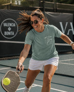 Salt Club Social Padel Paddle T-shirt | Beach Palm Waves Design